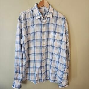 Peter Millar Men's Plaid Button Down Shirt, Size Large Casual Lightweight Cotton